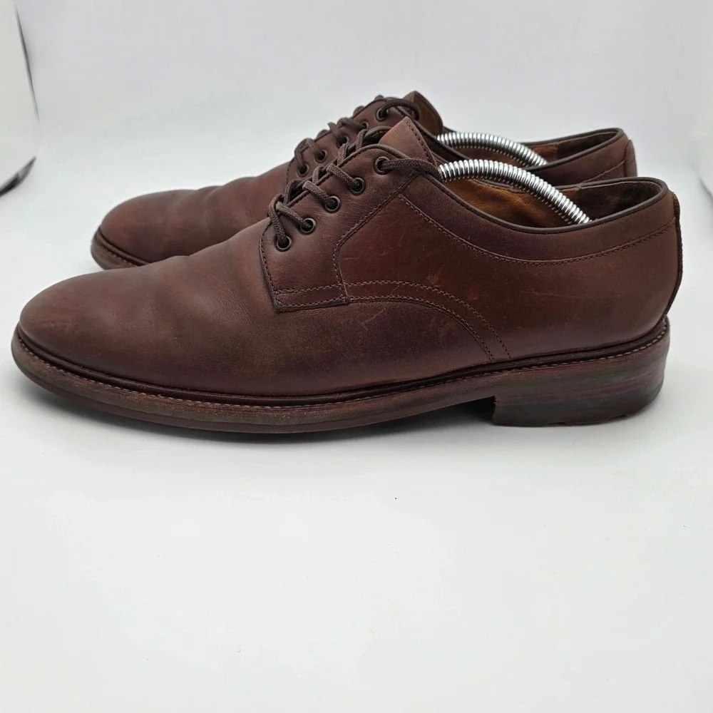 Johnston & Murphy Derby Dress Shoes Men 11M Brown Leather Brazil Lug Sole Preppy